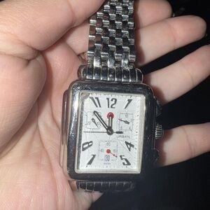 Michele Silver Watch with White Dial